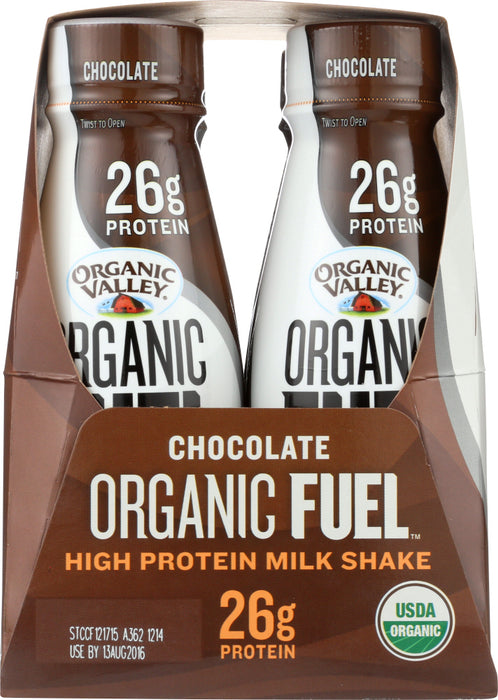ORGANIC VALLEY: Milk Shake High Protein Chocolate 4 Pack, 44 oz