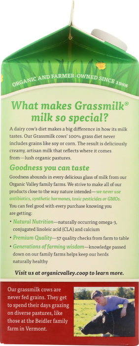 ORGANIC VALLEY: Organic Whole Grass Milk, 64 oz