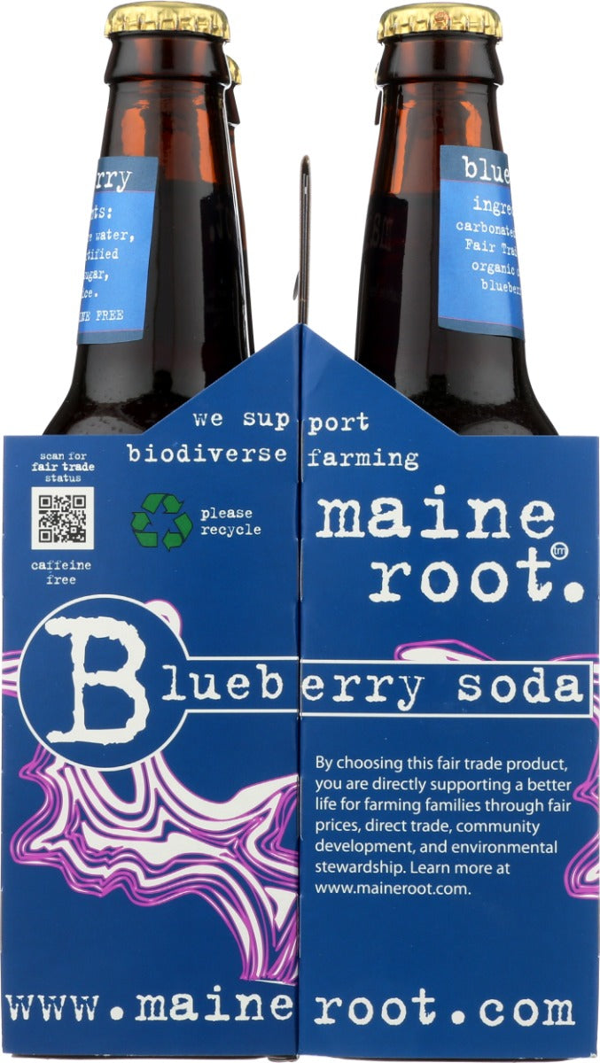 MAINE ROOT: Blueberry Soda 4 Pack, 48 fl oz