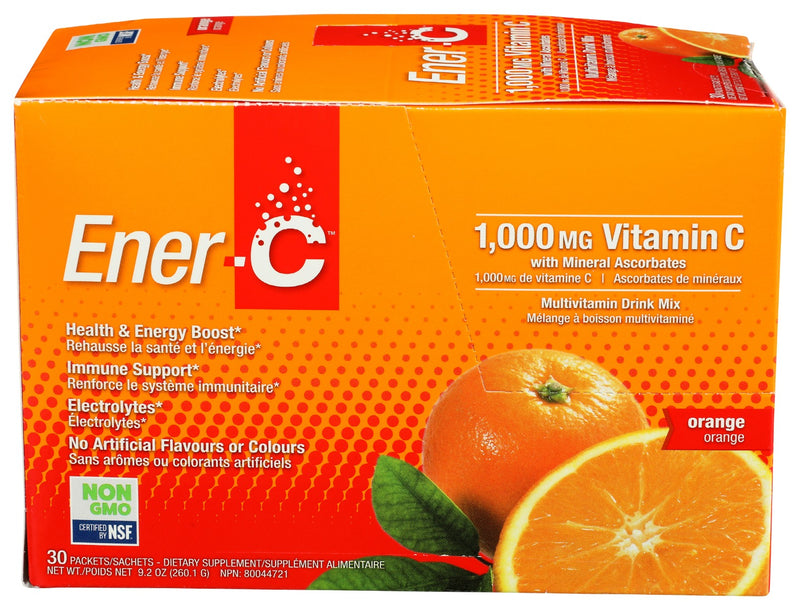 ENER C: Orange Multivitamin Drink Mix 1000mg, 30 pc - No Brand For Less