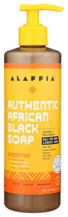 ALAFFIA: Soap Auth Blck Unscented, 16 fo