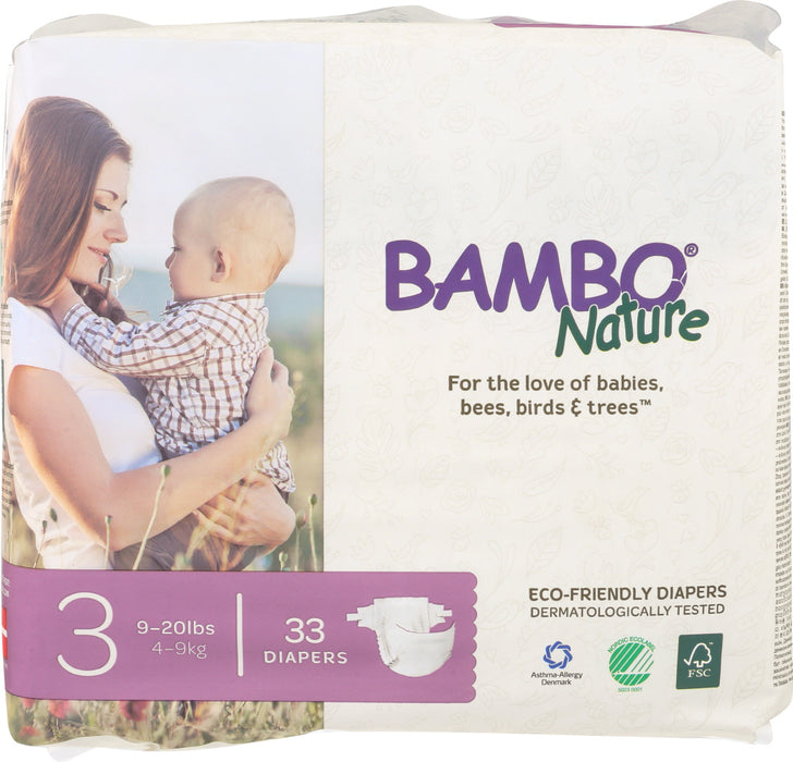 BAMBO NATURE: Diapers Baby Size 3, 33 pk