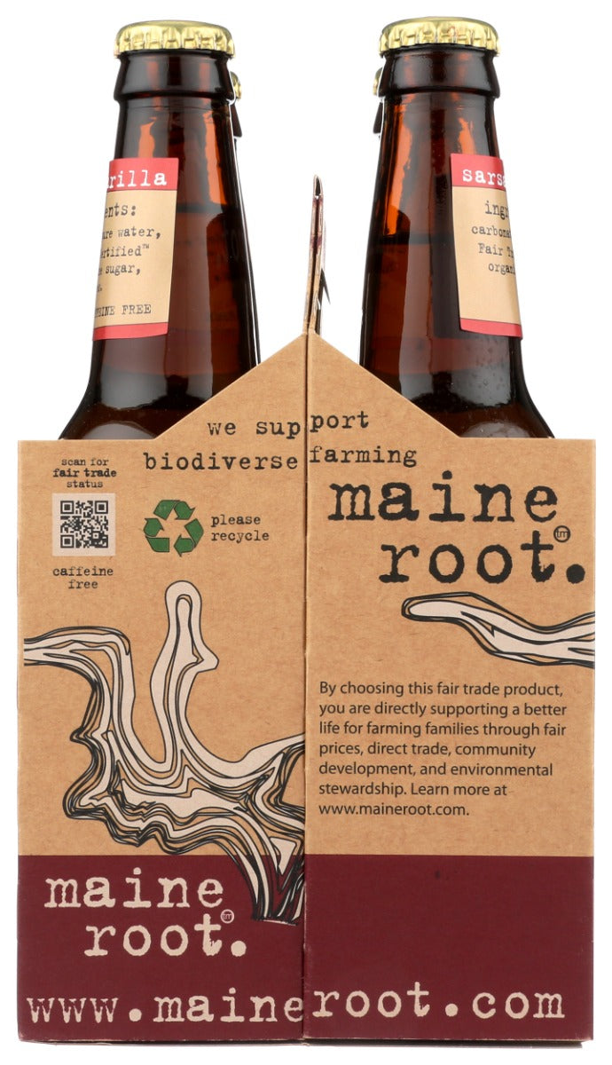 MAINE ROOT: Sarsaparilla 4 Count (12 Oz Each), 48 oz