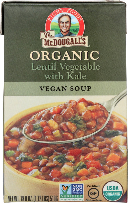 DR MCDOUGALLS: Soup Rts Lentil Veg Org, 18 oz