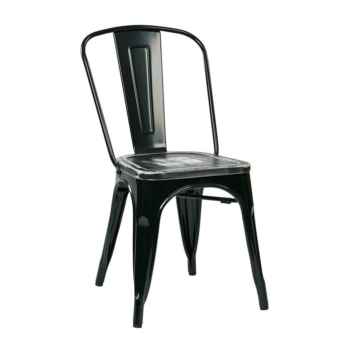 Bristow Metal Chair with Vintage Wood Seat
