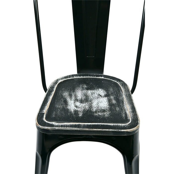 Bristow Metal Chair with Vintage Wood Seat