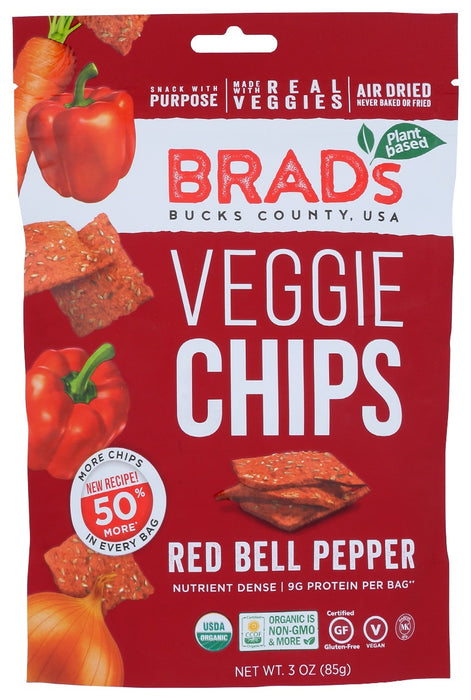 BRADS RAW: Veggie Chips Red Bell Pepper, 3 oz