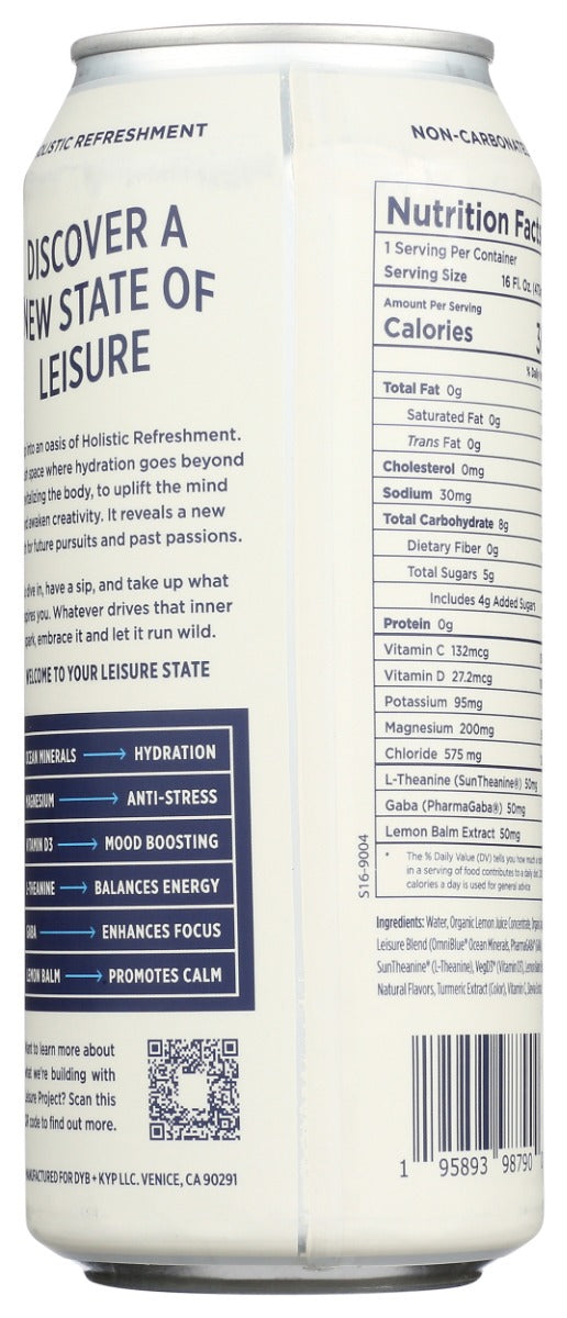 LEISURE PROJECT: Lemonade Bev Hydrating, 16 FO
