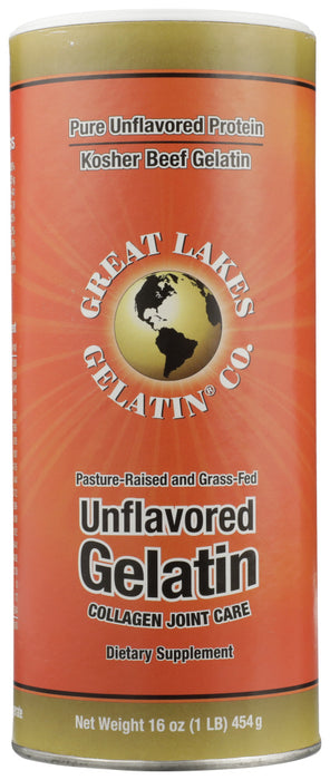 GREAT LAKES: Beef Hide Gelatin Collagen Joint Care Unflavored, 1 lb - No Brand For Less 