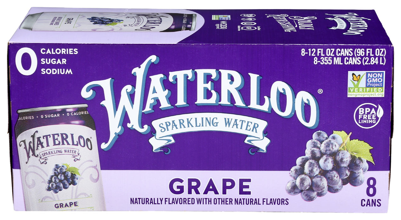 WATERLOO SPARKLING WATER: Water Sparkling Grape 8Pk, 96 FO
