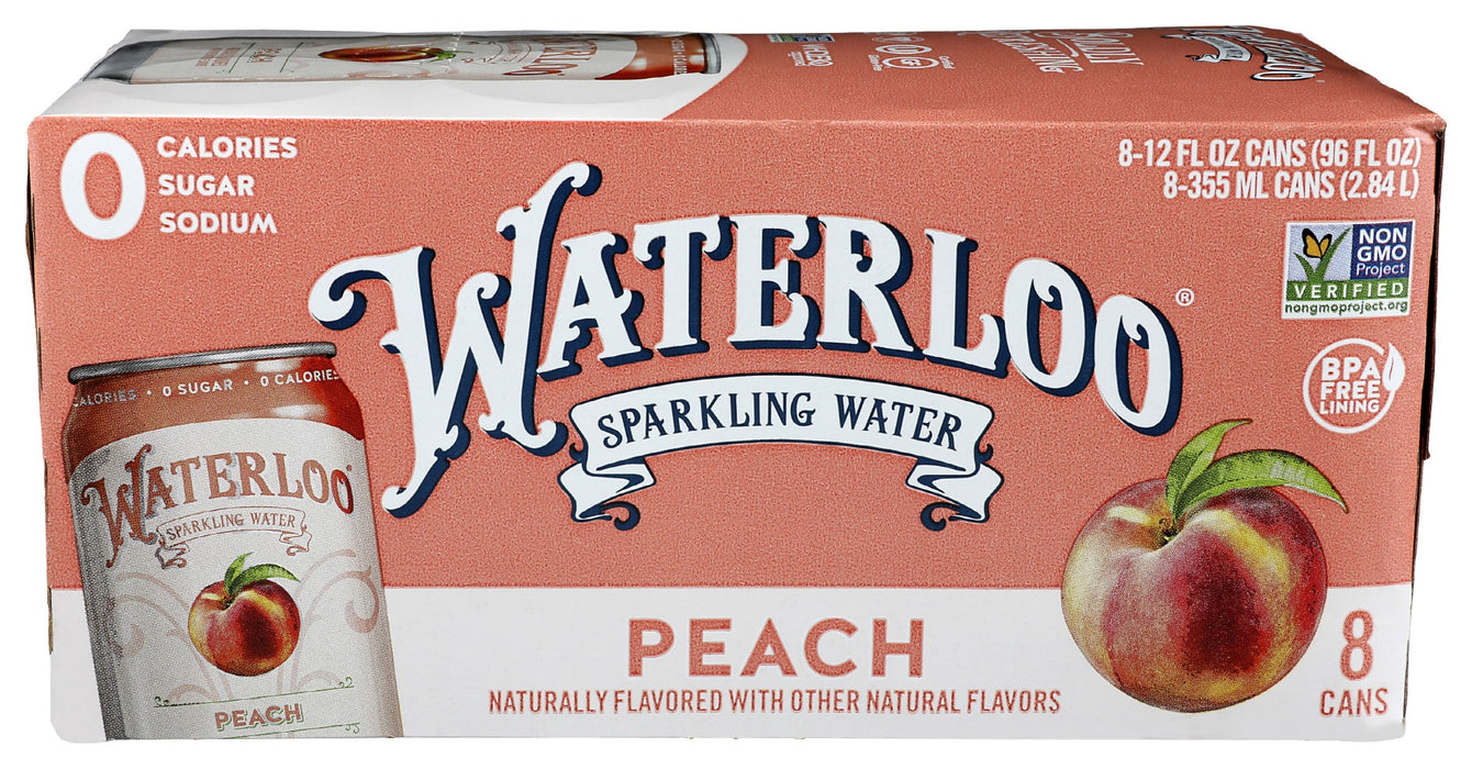 WATERLOO SPARKLING WATER: Water Sprkl Peach 8Pk, 96 FO