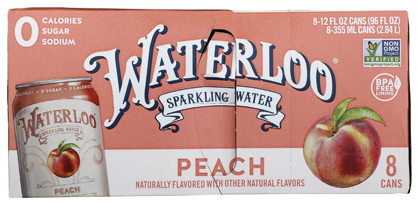 WATERLOO SPARKLING WATER: Water Sprkl Peach 8Pk, 96 FO