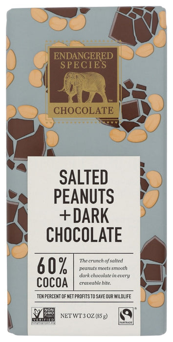 ENDANGERED SPECIES: Dark Chocolate with Peanuts, 3 oz