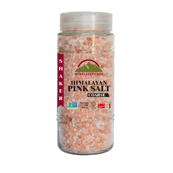 HIMALAYAN CHEF: Salt Course Glass Shaker, 17.5 oz