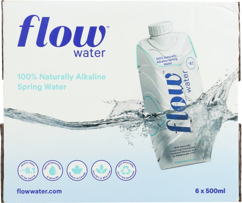 FLOW WATER: Alkaline Spring Water 6x500ml, 101.4 oz