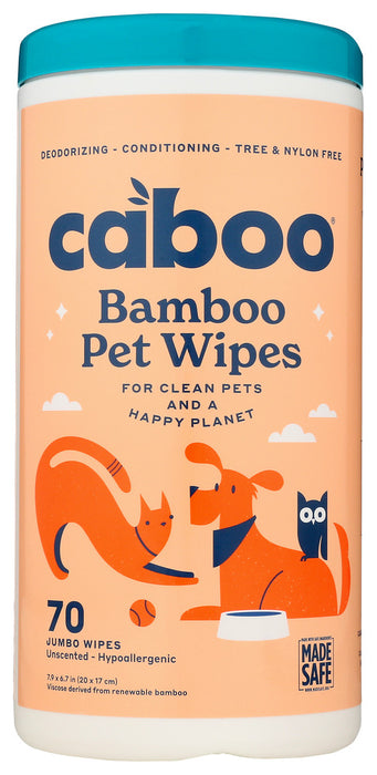 CABOO: Bamboo Pet Wipes, 70 ct