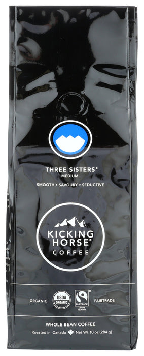 KICKING HORSE COFFEE: Three Sisters Medium Roast Whole Bean, 10 oz
