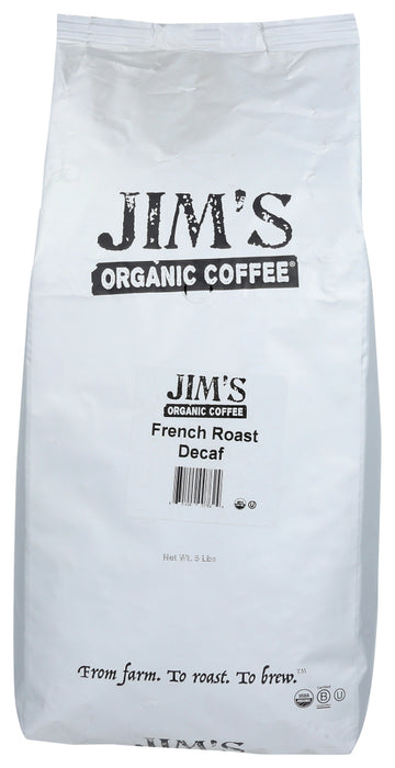 JIMS ORGANIC COFFEE: Organic French Roast Decaf Coffee, 5 lb