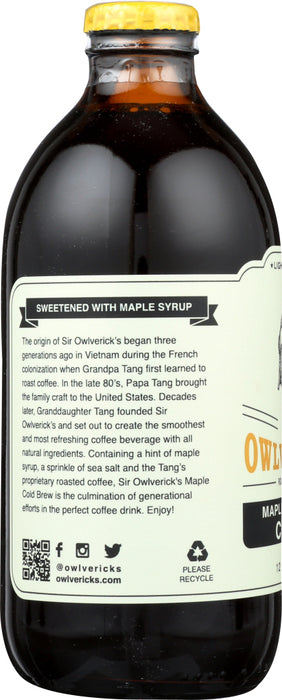 SIR OWLVERICK: Maple Cold Brew Coffee, 12 oz