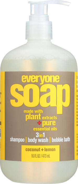 EVERYONE: 3-in-1 Soap Coconut Lemon, 16 oz - No Brand For Less 