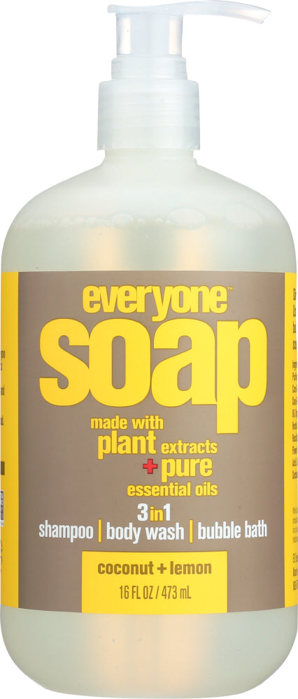 EVERYONE: 3-in-1 Soap Coconut Lemon, 16 oz - No Brand For Less 