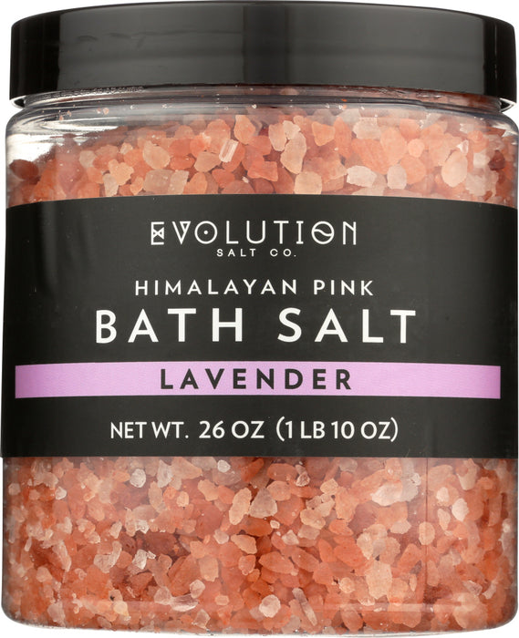 EVOLUTION SALT: Himalayan Pink Bath Salt Coarse Lavender, 26 oz