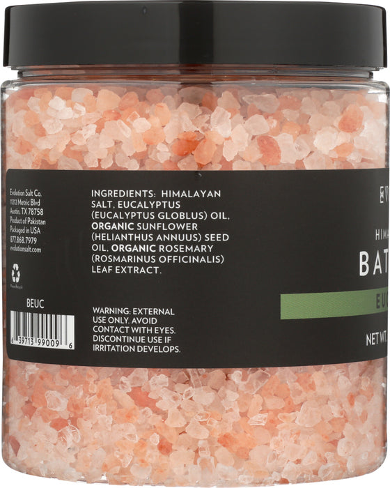EVOLUTION SALT: Himalayan Pink Bath Salt Coarse Eucalyptus, 26 oz