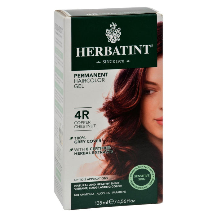 Herbatint Permanent Herbal Haircolour Gel 4R Copper Chestnut - 135 ml (1x4 FZ)