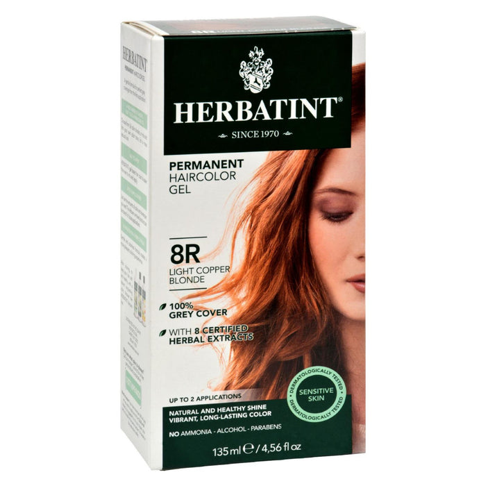Herbatint Permanent Herbal Haircolour Gel 8R Light Copper Blonde - 135 ml (1x4 FZ)