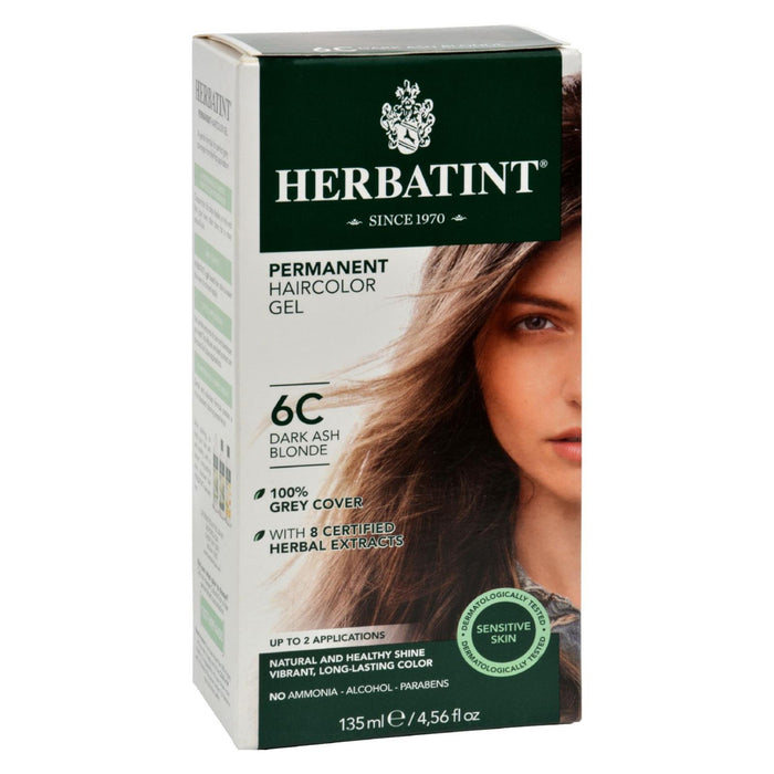 Herbatint Permanent Herbal Haircolour Gel 6C Dark Ash Blonde - 135 ml (1x4 FZ)