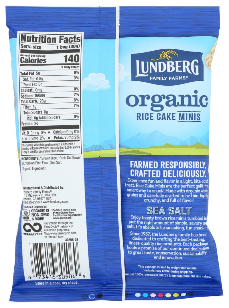 LUNDBERG: Rice Cake Mini Ss Org 6pk, 6 oz