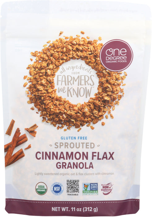 ONE DEGREE: Granola Flax Cinnamon Sprouted, 11 oz