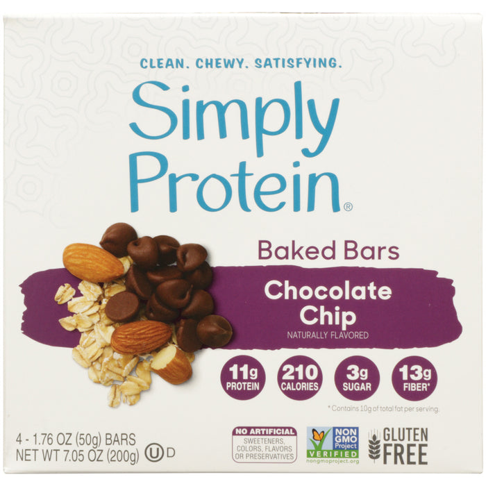 SIMPLYPROTEIN: Chocolate Chip Baked Bars, 7.04 oz