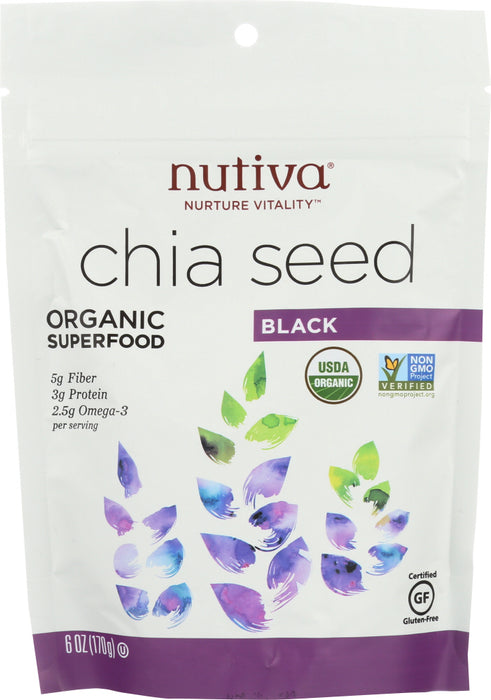 NUTIVA: Organic Chia Seed Black, 6 oz