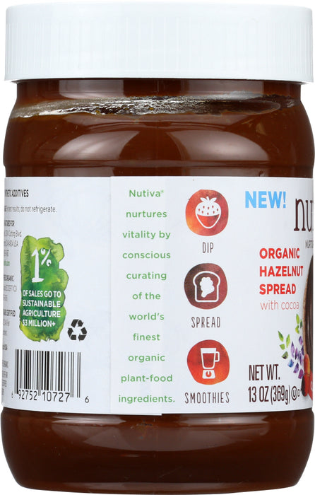 NUTIVA: Organic Hazelnut Spread Classic, 13 oz