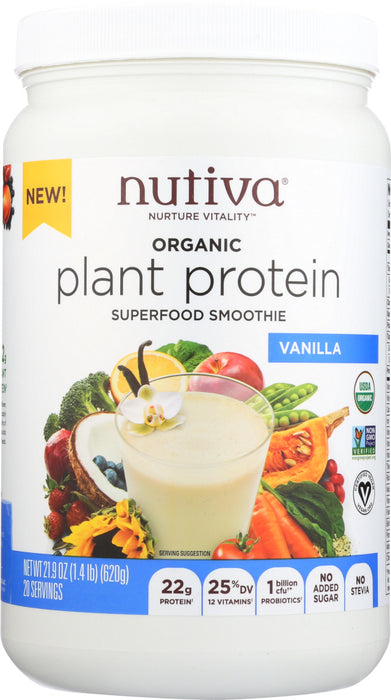 NUTIVA: Protein Plant Vanilla Organic, 21.9 oz