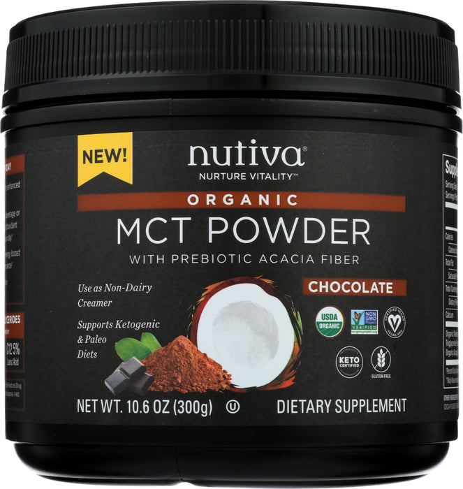 NUTIVA: Powder MCT Chocolate Organic, 10.6 oz