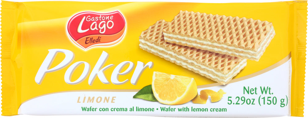 GASTONE LAGO: Cookie Lemon Cream Wafer Poker, 5.29 oz