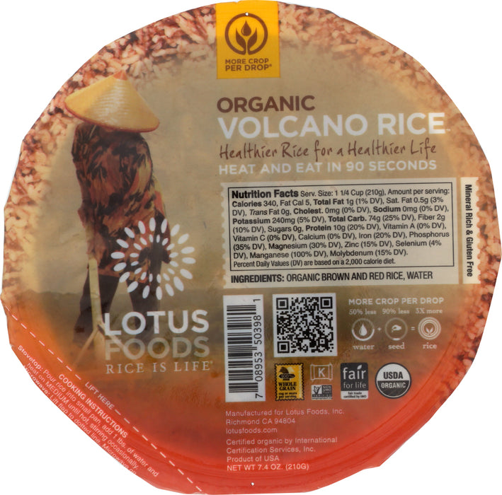 LOTUS FOODS: Organic Volcano Rice Bowl, 7.4 oz