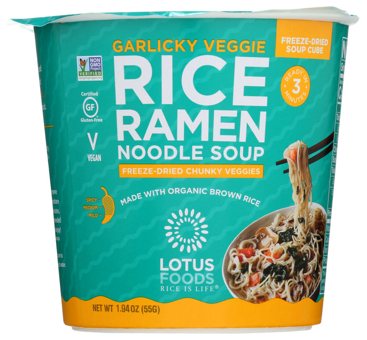 LOTUS FOODS: Garlicky Veggie Rice Ramen Noodle Soup, 1.94 oz