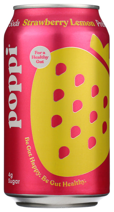 POPPI: Drink Probiotic Strawberry Lemonade, 12 fo