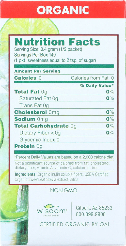 SWEETLEAF: Organic Stevia Sweetener, 70 Packets