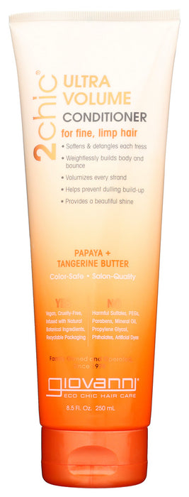 GIOVANNI COSMETICS: 2Chic Ultra Volume Conditioner Papaya Plus Tangerine Butter, 8.5 oz