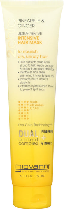 GIOVANNI COSMETICS: 2Chic Ultra-Revive Intensive Hair Mask Pineapple & Ginger, 5.1 oz - No Brand For Less 