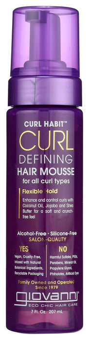 GIOVANNI COSMETICS: Curl Habit Curl Defining Hair Mousse, 7 fo