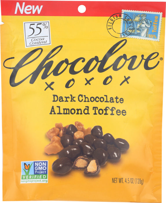 CHOCOLOVE: Dark Chocolate Almond Toffee, 4.5 oz