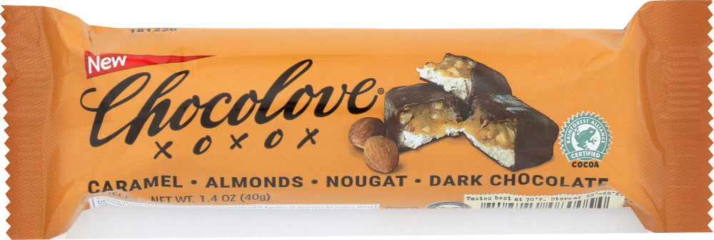 CHOCOLOVE: Chocolate Bar Dark Caramel Almond, 1.4 oz