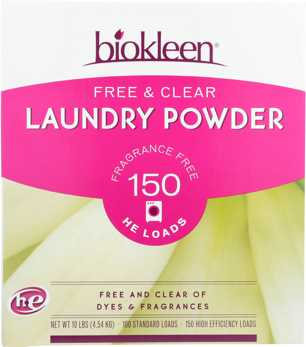 BIO KLEEN: Free & Clear Laundry Powder, 10 lb