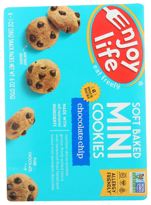 ENJOY LIFE: Chocolate Chip Soft Baked Mini Cookies, 6 oz