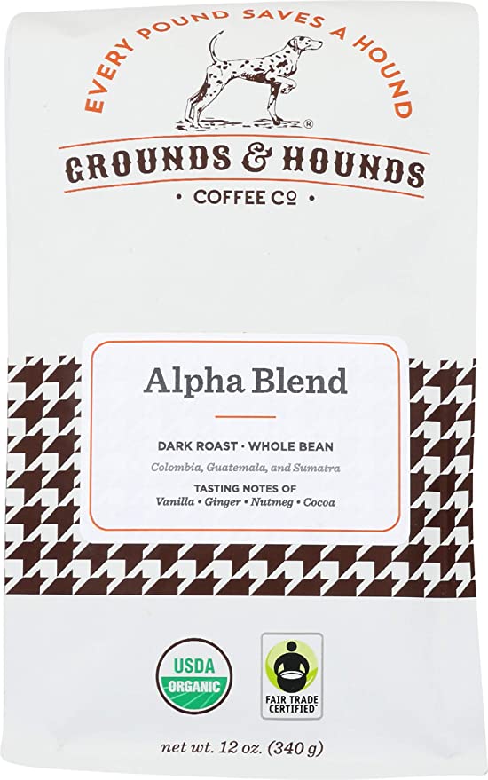 GROUNDS & HOUNDS COFFEE: Coffee Alpha Blend Wb, 12 oz - No Brand For Less 